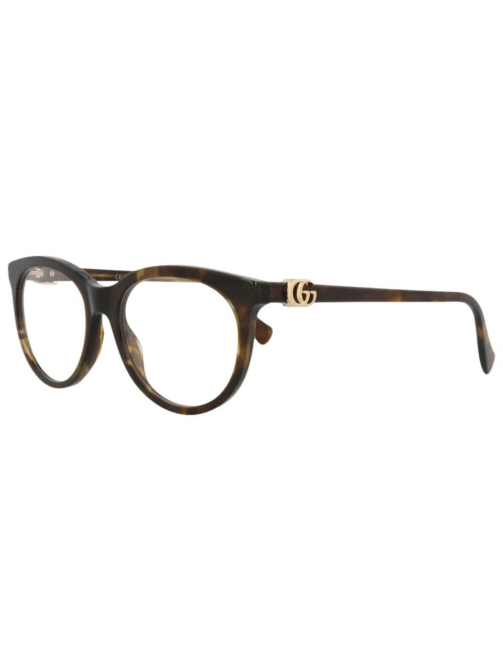 New Gucci Women's Eyeglasses Round Oval Acetate Frame Havana Havana Transparent
